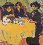 Ernst Ludwig Kirchner Coffee drinking women painting